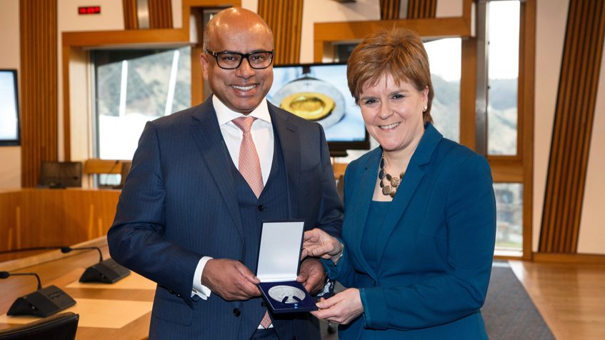 Photo of Sanjeev Gupta and Scotland First Minister Nicola Sturgeon