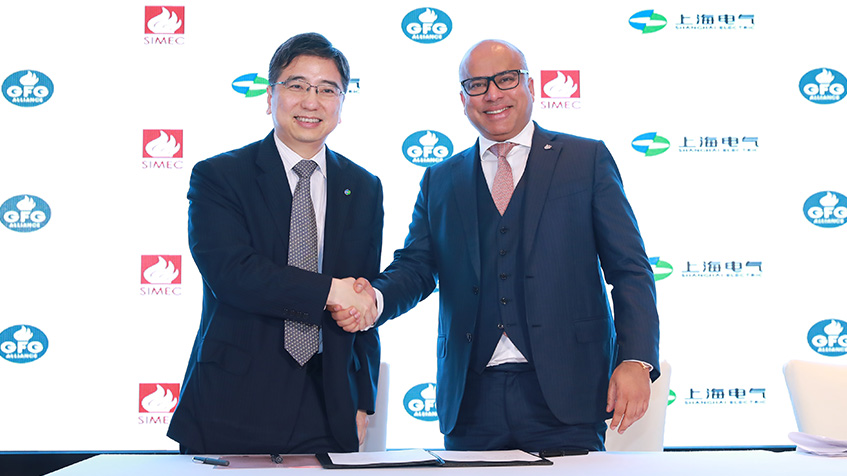 Image Caption: President of Shanghai Electric, Huang Ou and GFG Alliance Executive Chairman and CEO, Sanjeev Gupta at today's signing event.